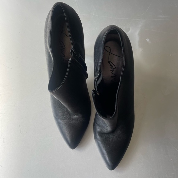 Lanvin Black Leather Heeled Boots Size 39 - Picture 2 of 5